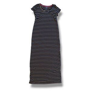 Oh Baby by Motherhood Maxi Tee Shirt Dress Striped Stretch Short Sleeve Size S